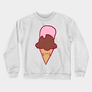 Chocolate strawberry ice cream illustration Crewneck Sweatshirt